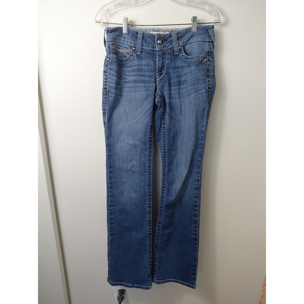 Ariat Women's Bootcut Riding Stretch Jeans Embroidered Medium Wash Denim Sz 26